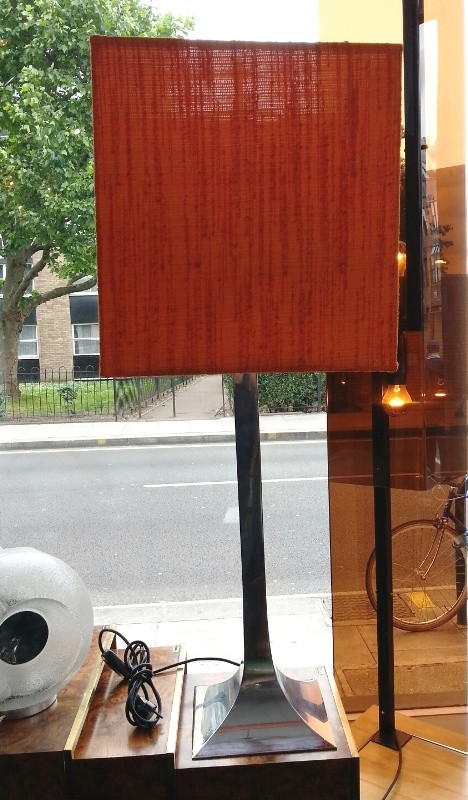 1970's Chromed tall table lamp