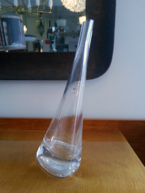 Late 1980s Crystal Soliflore vase by Mangiarotti 