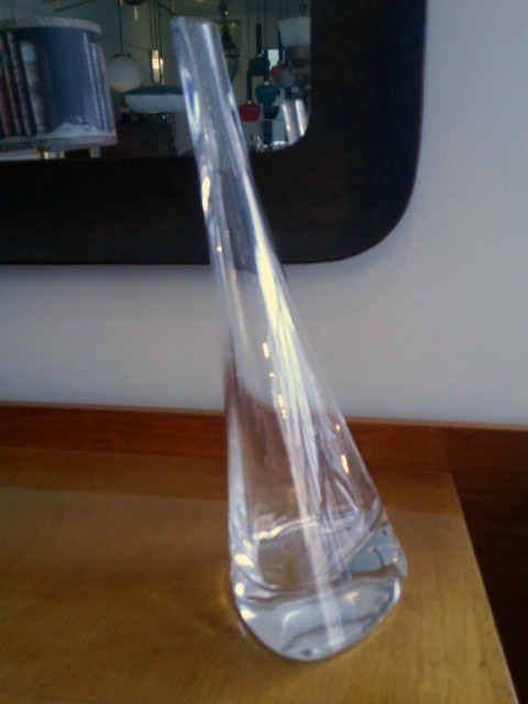 Late 1980s Crystal Soliflore vase by Mangiarotti 