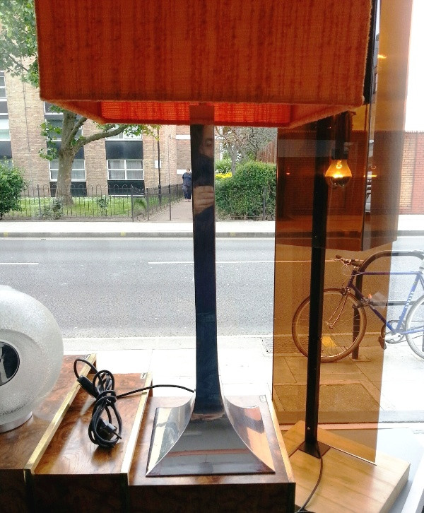 1970's Chromed tall table lamp