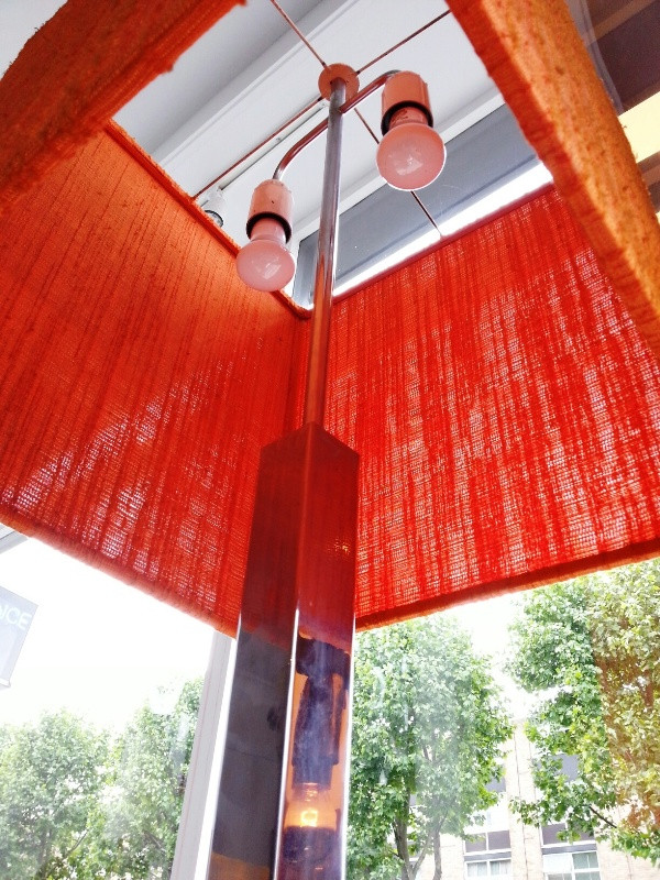 1970's Chromed tall table lamp