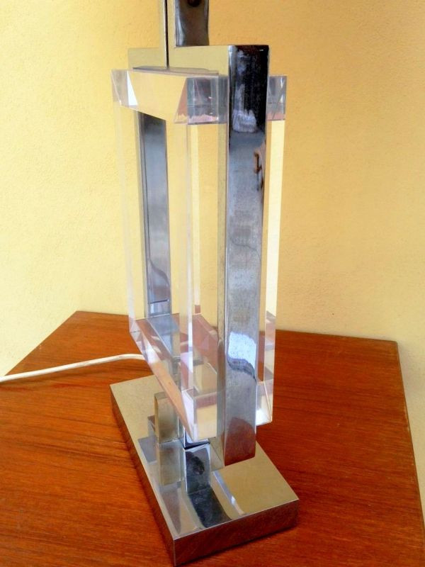 1970's French Lucite Table Lamp