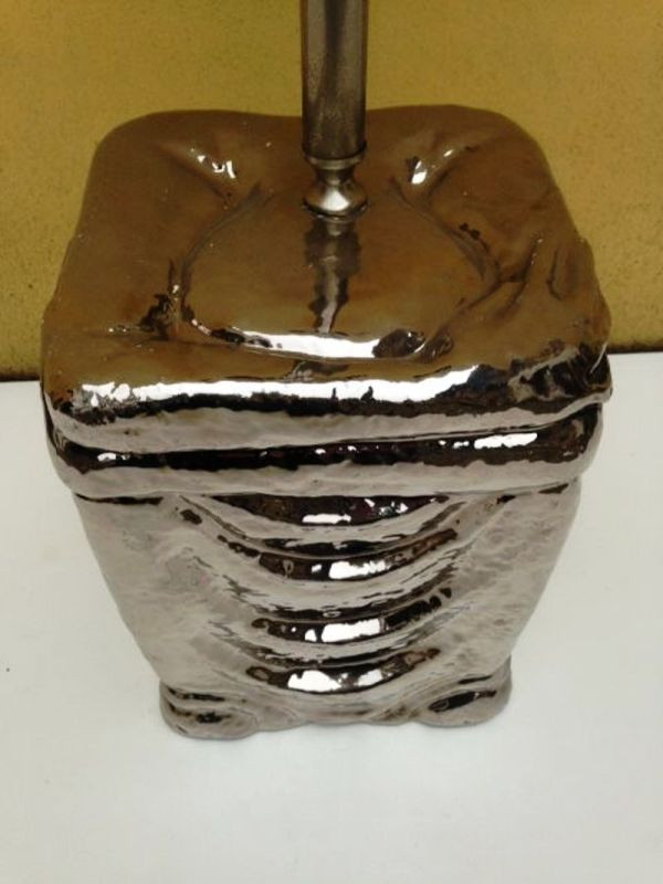 1960's Sculptural Lustre Ware Ceramic Lamp by Manifattura Zaccagnini