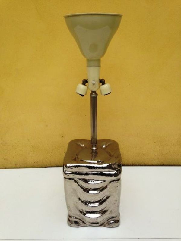 1960's Sculptural Lustre Ware Ceramic Lamp by Manifattura Zaccagnini