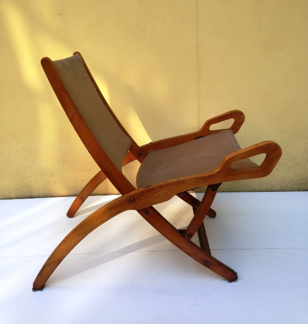 1950s Folding Beech Chair "Ninfea" by Gio' Ponti