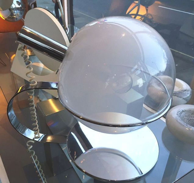 1970's Chrome And Glass Table Lamp