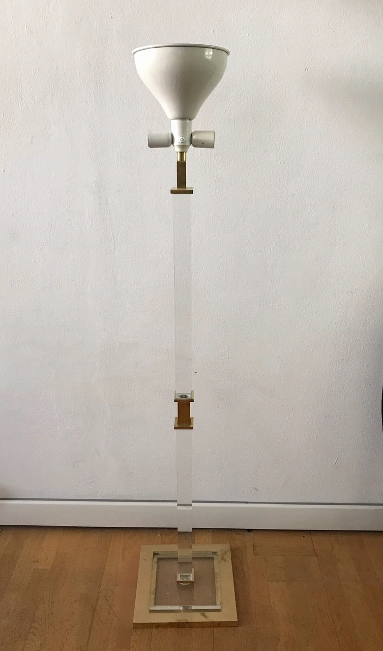 1970s Floor Lamp in Pleyglass x