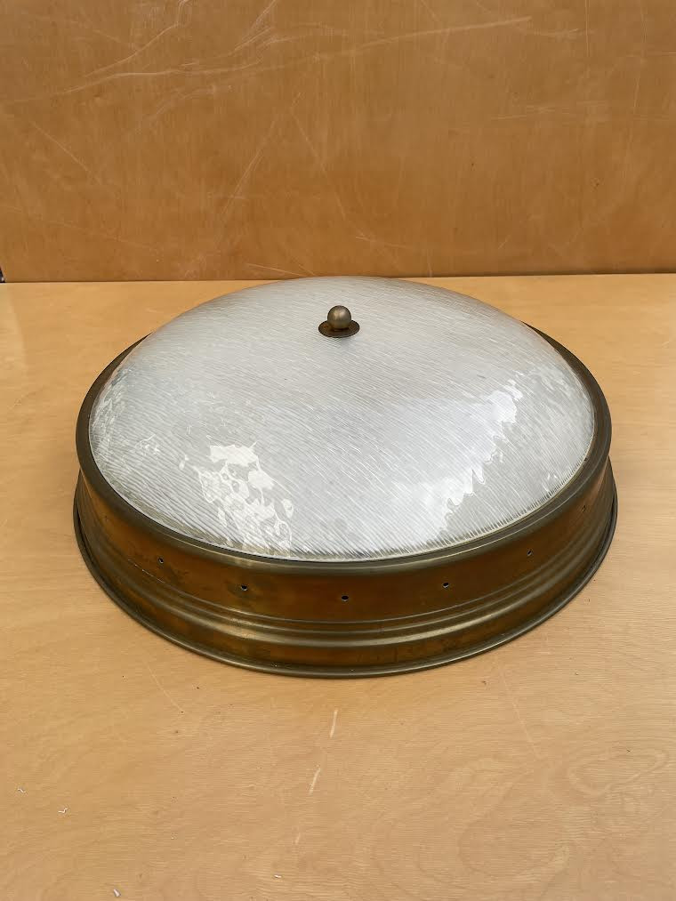 1950s Large 1950s Flush Mount in the Style of Fontana Arte 