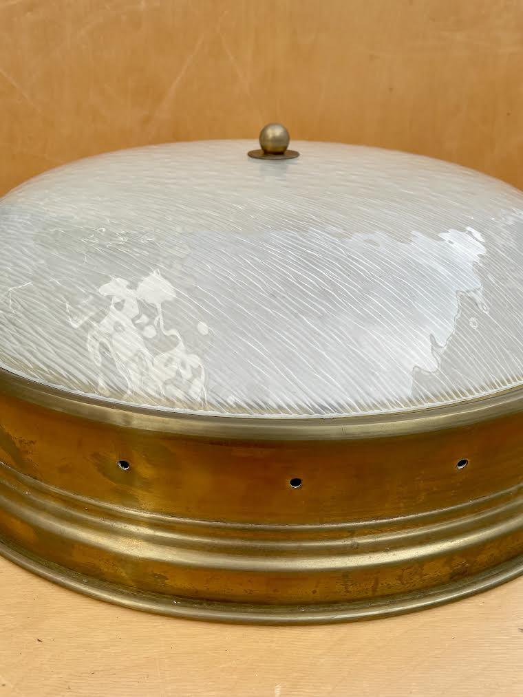 1950s Large 1950s Flush Mount in the Style of Fontana Arte 