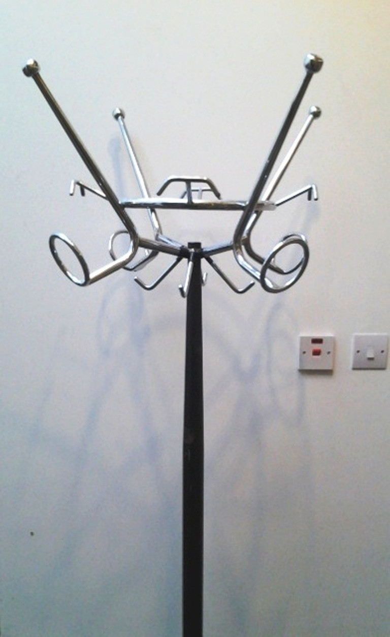 1950's Coat stand in iron and chromed metal