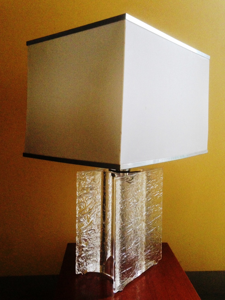 Stunning 1970's Oversize French Table Lamp in Perspex