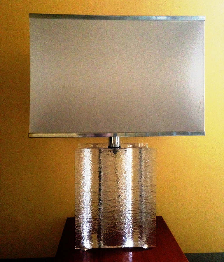 Stunning 1970's Oversize French Table Lamp in Perspex