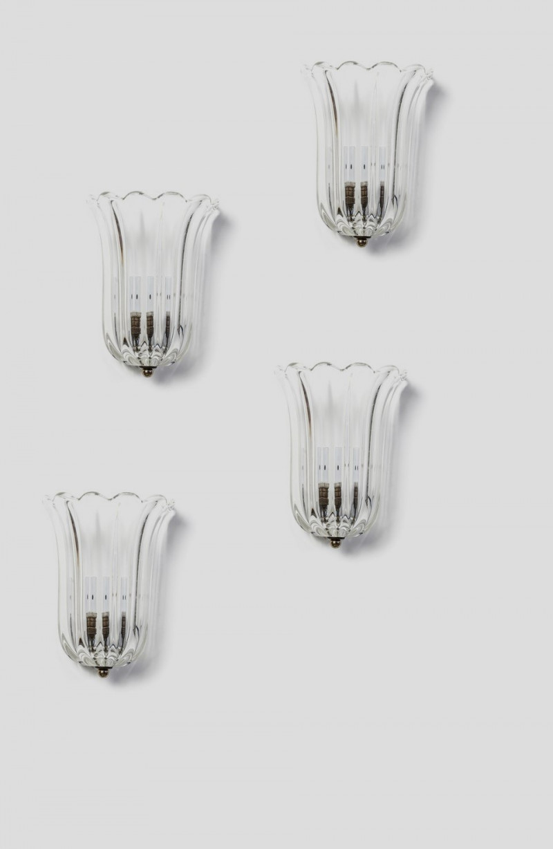 1970s -1 wall light left of the set of  4 Wall Lights in Murano Glass