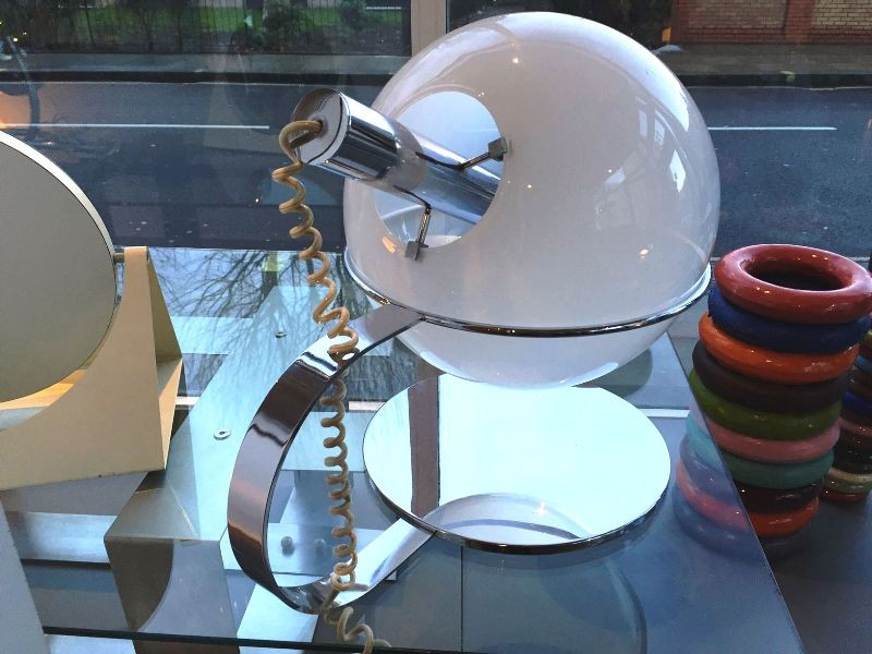 1970's Chrome And Glass Table Lamp