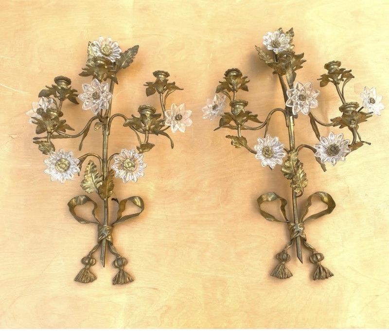 Large 1940s French Wall Lights