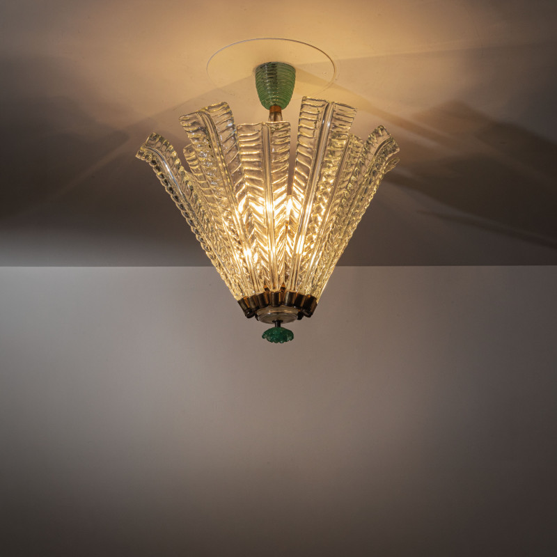 1930s Ceiling Light mod. 5235 by Tommaso Buzzi for Venini.