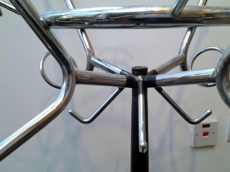 1950's Coat stand in iron and chromed metal