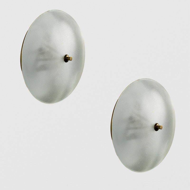 1950s Pair of Wall Lights -Flush Mounts by Stilnovo