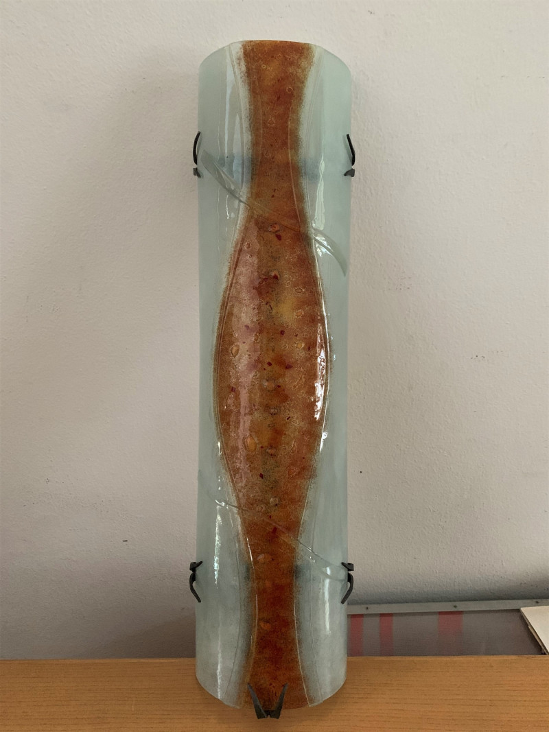 1980s Large Wall Light in Glass