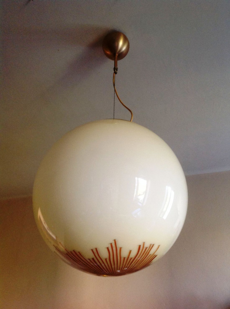 1970's Large Glass Ball Pendant by La Murrina