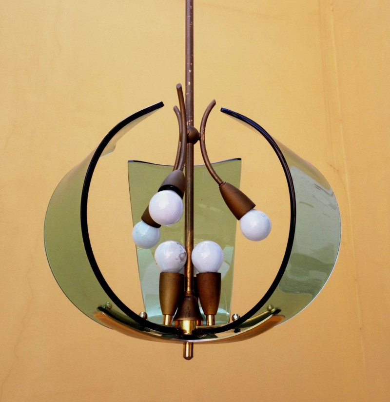 Late 1950's Small Ceiling Light In The Style Of Fontana Arte
