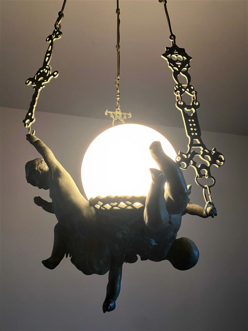Early -20th Century - Italian Ceiling Light in Bronze 