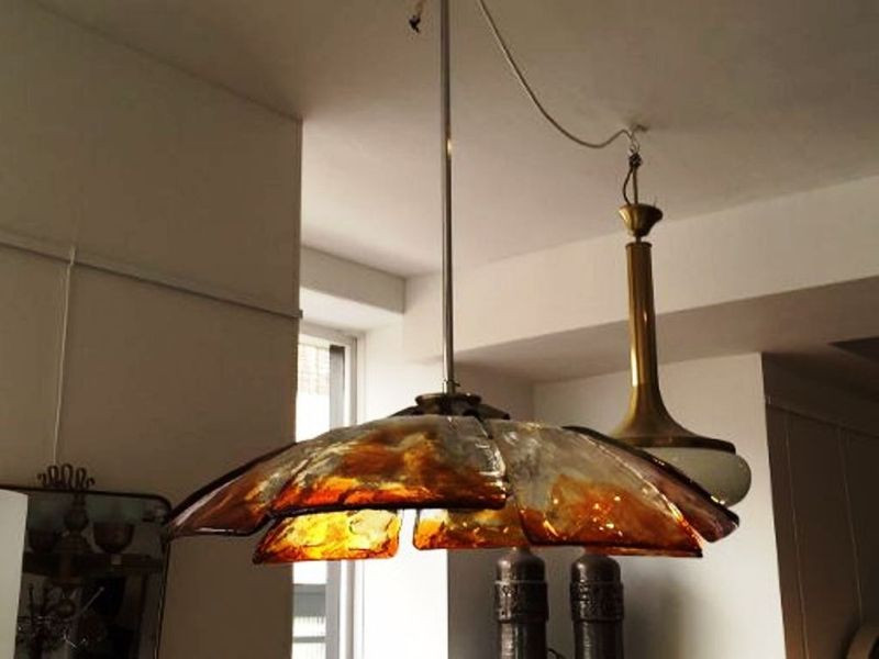 1970's Amazing Ceiling Light In The Style Of Mazzega  ON SALE AT € 1000.