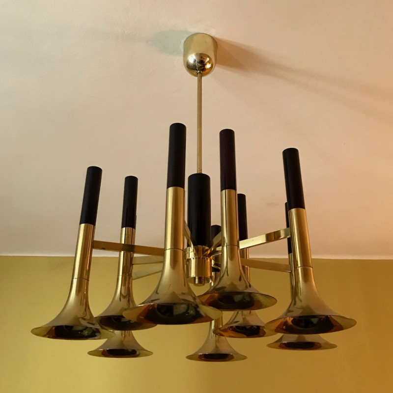Late 1960s - Trumpets - Ceiling Light attr. to Lumi. Milano