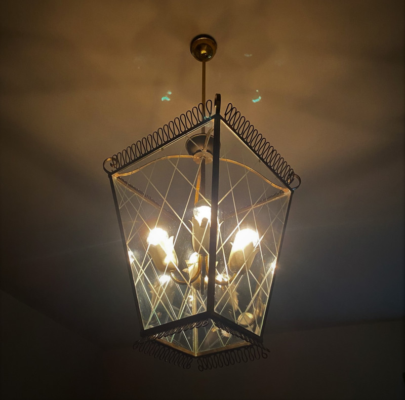 Late 1940s Lantern  in the style of Fontana Arte 