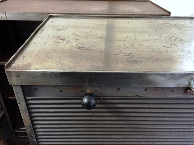 1940's Pair of French industrial rooltop cabinet