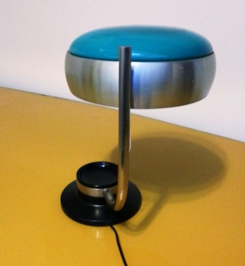 OSCAR TORLASCO "Mod 729" Table Lamp with Green Glass