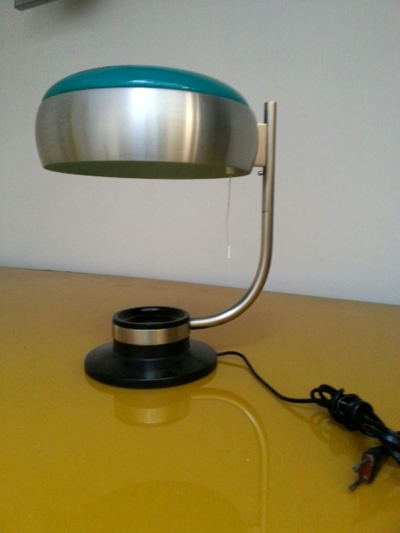 OSCAR TORLASCO "Mod 729" Table Lamp with Green Glass