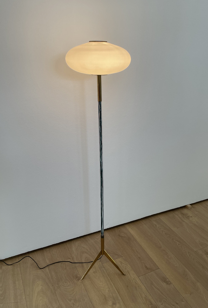 1960s Italian Floor Lamp in Enamelled Metal and Glass by SIVA