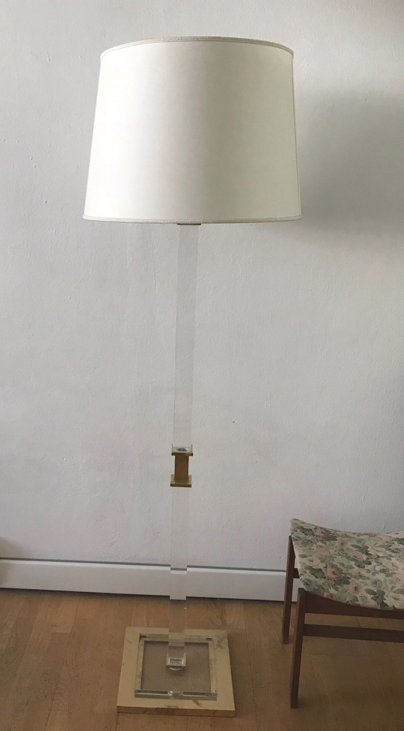 1970s Floor Lamp in Pleyglass x