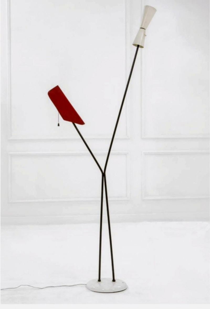 1950s Rare Tall Stilnovo Floor Lamp