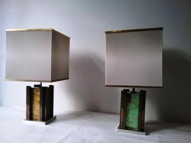 Pair of 1970s rare table lamps by Romeo Rega