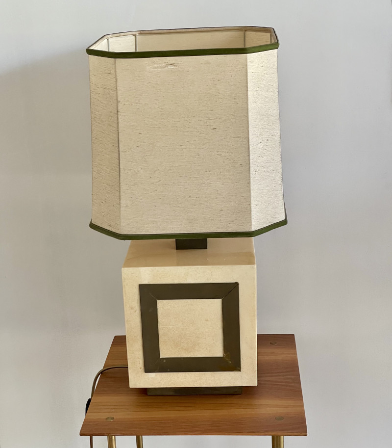 Aldo Tura  Table Lamp in Parchment and Brass  