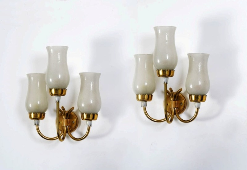 1950's Large Wall Lights attr. to Lumen