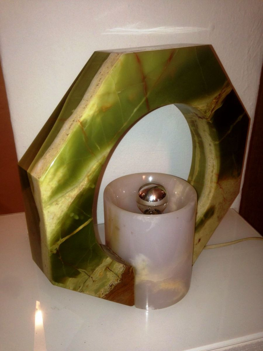 1960's Table Lamp in Onyx 