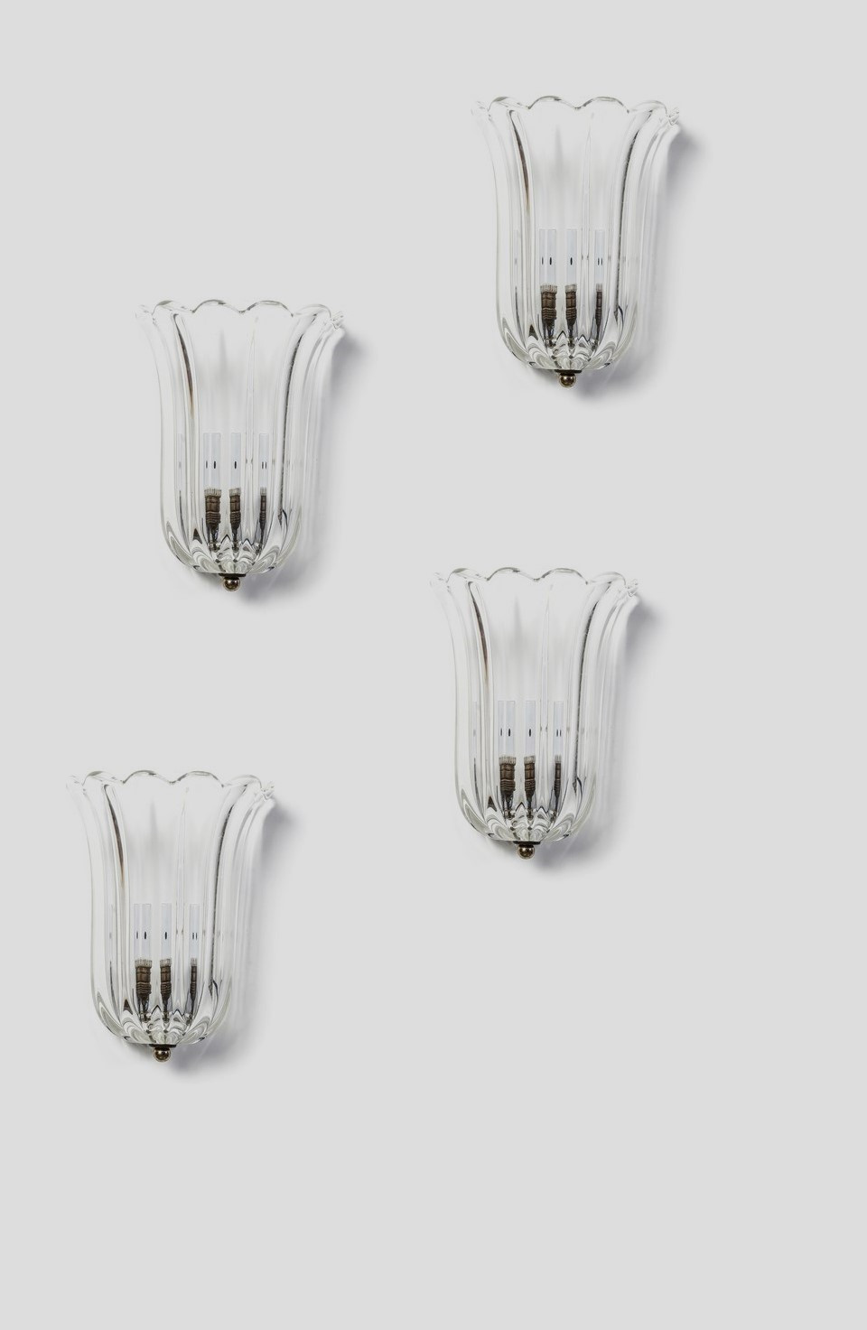 1970s -1 wall light left of the set of  4 Wall Lights in Murano Glass